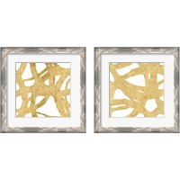 Framed 'Endless Circles Front Gold 2 Piece Framed Art Print Set' border=