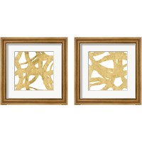 Framed 'Endless Circles Front Gold 2 Piece Framed Art Print Set' border=