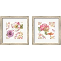 Framed 'Rainbow Seeds Paisley 2 Piece Framed Art Print Set' border=