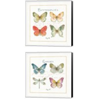 Framed Rainbow Seeds Butterflies 2 Piece Canvas Print Set