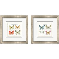 Framed 'Rainbow Seeds Butterflies 2 Piece Framed Art Print Set' border=