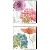 Framed 'Rainbow Seeds Flowers 2 Piece Canvas Print Set' border=