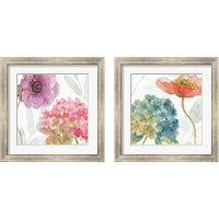 Framed 'Rainbow Seeds Flowers 2 Piece Framed Art Print Set' border=