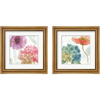 Framed 'Rainbow Seeds Flowers 2 Piece Framed Art Print Set' border=