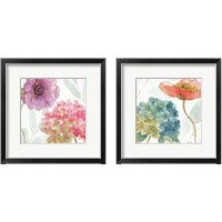 Framed 'Rainbow Seeds Flowers 2 Piece Framed Art Print Set' border=