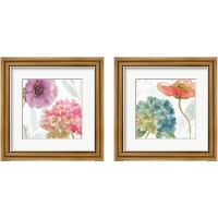 Framed 'Rainbow Seeds Flowers 2 Piece Framed Art Print Set' border=