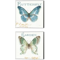 Framed 'My Greenhouse Butterflies 2 Piece Canvas Print Set' border=