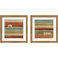 Framed 'Mumbai Rainbow Birds 2 Piece Framed Art Print Set' border=