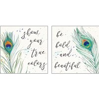 Framed 'Peacock Garden 2 Piece Art Print Set' border=