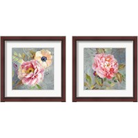 Framed Peonies and Paisley 2 Piece Framed Art Print Set