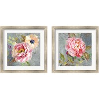 Framed Peonies and Paisley 2 Piece Framed Art Print Set