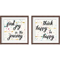 Framed 'Think Happy 2 Piece Framed Art Print Set' border=