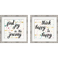 Framed 'Think Happy 2 Piece Framed Art Print Set' border=
