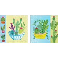 Framed 'Cacti Garden no Birds and Butterflies 2 Piece Art Print Set' border=