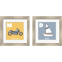 Framed 'Transportation Alphabet 2 Piece Framed Art Print Set' border=