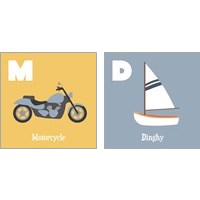 Framed Transportation Alphabet 2 Piece Art Print Set