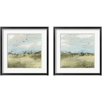 Framed 'Green Fields 2 Piece Framed Art Print Set' border=