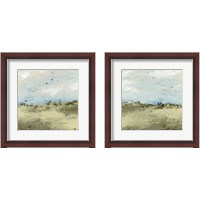 Framed 'Green Fields 2 Piece Framed Art Print Set' border=