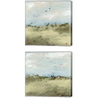 Framed 'Green Fields 2 Piece Canvas Print Set' border=