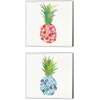 Framed Tropical Fun Pineapple 2 Piece Canvas Print Set