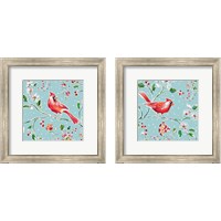 Framed 'Holiday Wings Blue 2 Piece Framed Art Print Set' border=