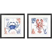 Framed 'Coastal Jewels 2 Piece Framed Art Print Set' border=