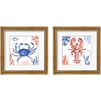 Framed 'Coastal Jewels 2 Piece Framed Art Print Set' border=