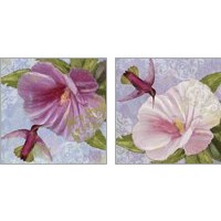 Framed 'Humming Hibiscus 2 Piece Art Print Set' border=