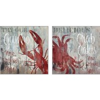 Framed 'New Orleans Seafood 2 Piece Art Print Set' border=
