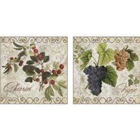 Framed 'Pastoral Fruits 2 Piece Art Print Set' border=