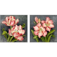 Framed 'Pink Tulips 2 Piece Art Print Set' border=