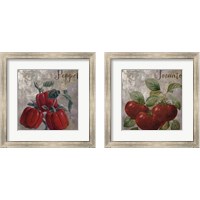 Framed 'Medley Gold Tomato & Pepper 2 Piece Framed Art Print Set' border=