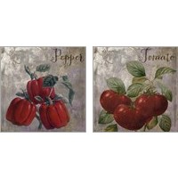 Framed 'Medley Gold Tomato & Pepper 2 Piece Art Print Set' border=