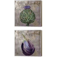 Framed 'Medley Gold Eggplant & Artichoke 2 Piece Canvas Print Set' border=