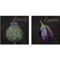 Framed 'Medley Artichoke & Eggplant 2 Piece Art Print Set' border=