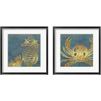 Framed 'Deep Sea Life 2 Piece Framed Art Print Set' border=