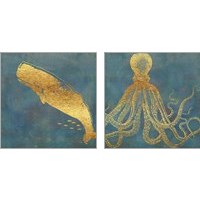 Framed 'Deep Sea Life 2 Piece Art Print Set' border=