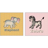 Framed 'Cute Baby Animal 2 Piece Art Print Set' border=