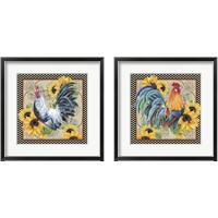 Framed 'Country Time Rooster 2 Piece Framed Art Print Set' border=