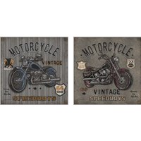 Framed 'Motorcycle Speedway 2 Piece Art Print Set' border=