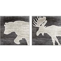 Framed 'Good Night Moose & Bear 2 Piece Art Print Set' border=