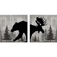 Framed 'Blue Bear Lodge Sign 2 Piece Art Print Set' border=