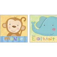 Framed 'Baby Animals 2 Piece Art Print Set' border=