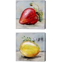 Framed 'Abstract Kitchen Fruit 2 Piece Canvas Print Set' border=