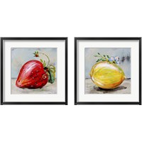 Framed 'Abstract Kitchen Fruit 2 Piece Framed Art Print Set' border=