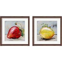 Framed 'Abstract Kitchen Fruit 2 Piece Framed Art Print Set' border=