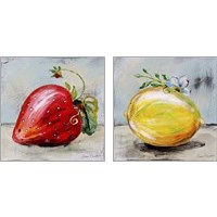 Framed 'Abstract Kitchen Fruit 2 Piece Art Print Set' border=