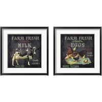 Framed 'Farm Fresh Eggs 2 Piece Framed Art Print Set' border=
