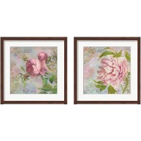 Framed 'Pink Floral 2 Piece Framed Art Print Set' border=