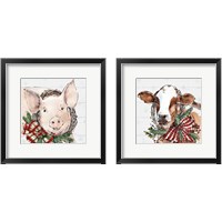 Framed 'Holiday on the Farm  2 Piece Framed Art Print Set' border=